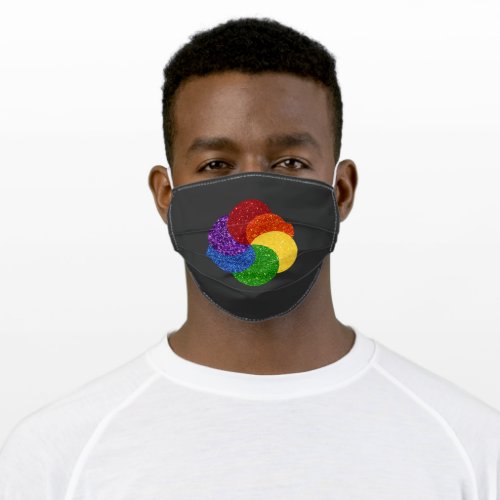 Pride Glitter Rainbow Swirl Adult Cloth Face Mask