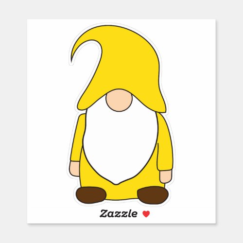 Pride Gnome Decal _ Yellow