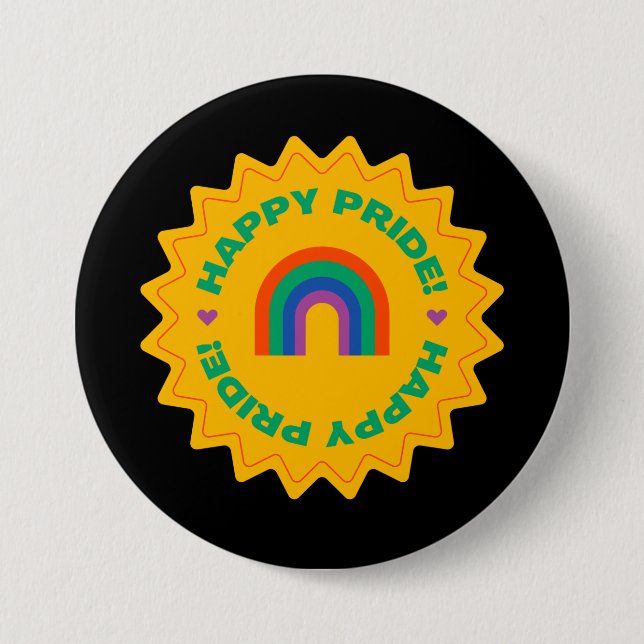 Pride. Happy pride. Gay love. rainbow color    But Button (Front)