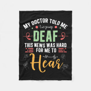 Pride Hard For Me To Hear Hand Sign Language Fleece Blanket