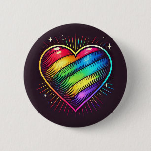 Pride Heart Badge Button