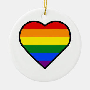 PRIDE HEART CERAMIC ORNAMENT