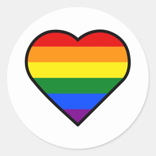 PRIDE HEART CLASSIC ROUND STICKER