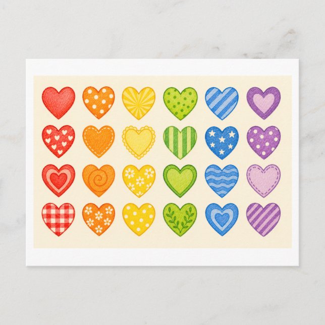Pride Heart Collage Postcard (Front)