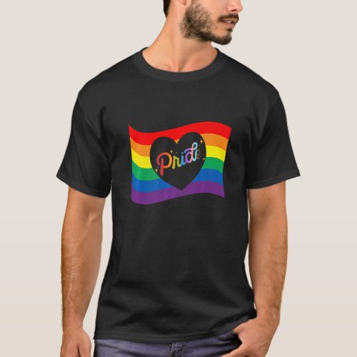 Pride Heart Lgbtq Gay Rights Proud Pride Rainbow   T_Shirt