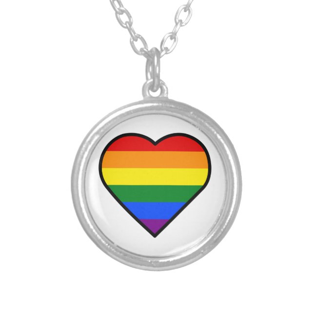 PRIDE HEART SILVER PLATED NECKLACE (Front)