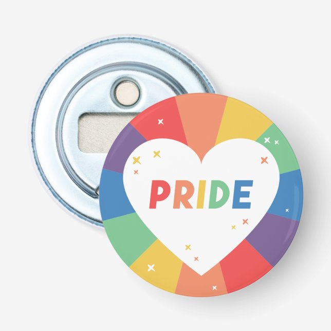 Pride Heart Sparkle Bottle Opener (Front)