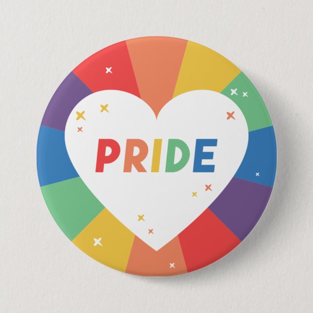 Pride Heart Sparkle Button (Front)