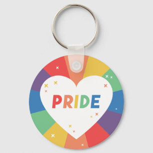 Pride Heart Sparkle Keychain