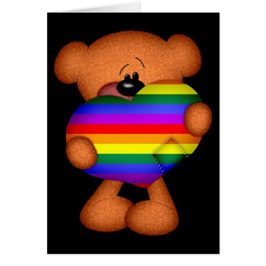 Pride Heart Teddy Bear Cards (Front)