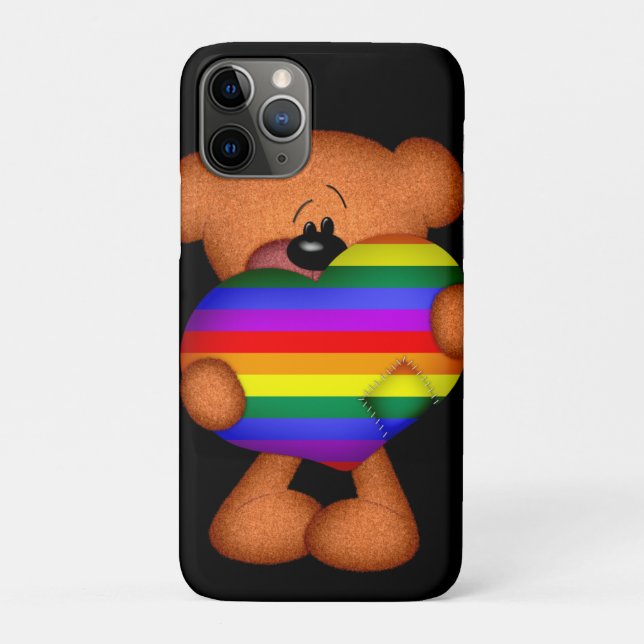 Pride Heart Teddy Bear Case-Mate iPhone Case (Back)