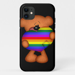 Pride Heart Teddy Bear iPhone 11 Case
