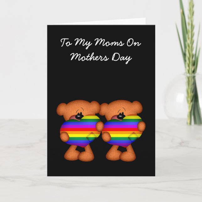 Pride Heart Teddy Bear Mothers Day Card (Front)