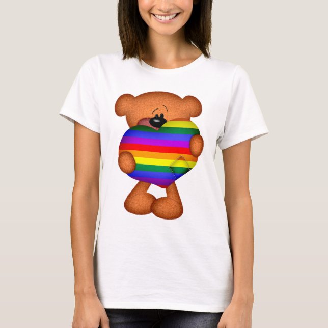 Pride Heart Teddy Bear T-Shirt (Front)
