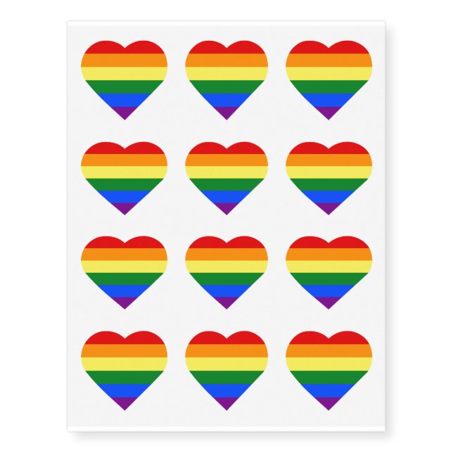 PRIDE HEART  TEMPORARY TATTOOS (Front)