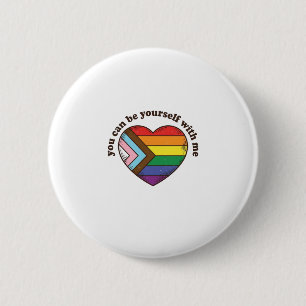 Pride Heart You Can Be Yourself With Me Shirt Desi Button