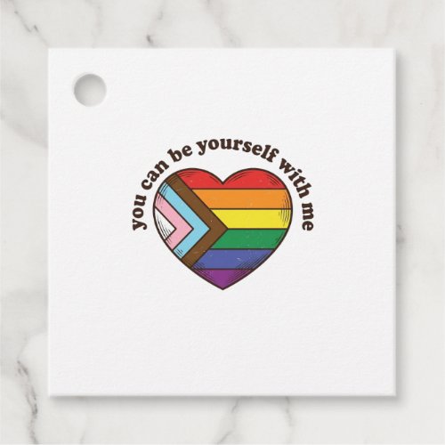 Pride Heart You Can Be Yourself With Me Shirt Desi Favor Tags