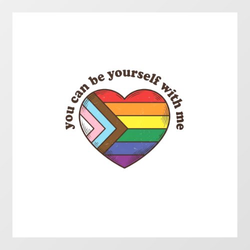 Pride Heart You Can Be Yourself With Me Shirt Desi Floor Decals