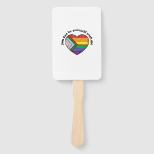 Pride Heart You Can Be Yourself With Me Shirt Desi Hand Fan