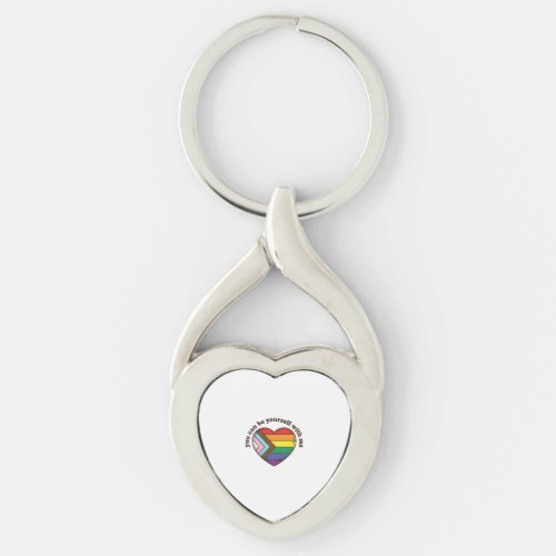 Pride Heart You Can Be Yourself With Me Shirt Desi Keychain