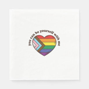 Pride Heart You Can Be Yourself With Me Shirt Desi Napkins