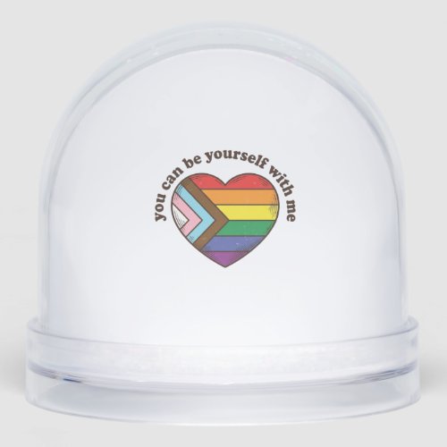 Pride Heart You Can Be Yourself With Me Shirt Desi Snow Globe