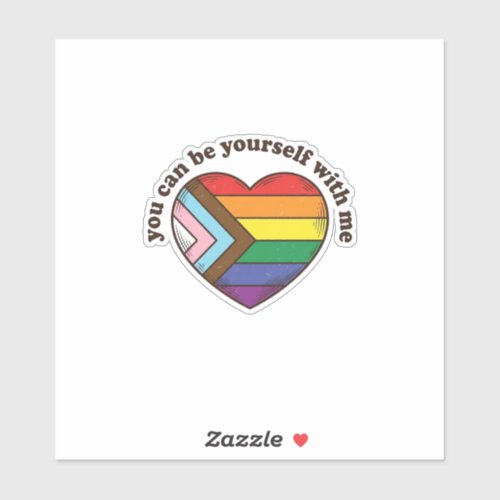 Pride Heart You Can Be Yourself With Me Shirt Desi Sticker