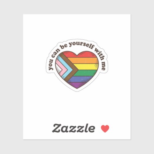 Pride Heart You Can Be Yourself With Me Shirt Desi Sticker