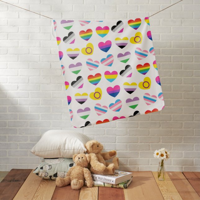 Pride Hearts Baby Blanket (In Situ)