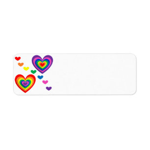 pride hearts bg label