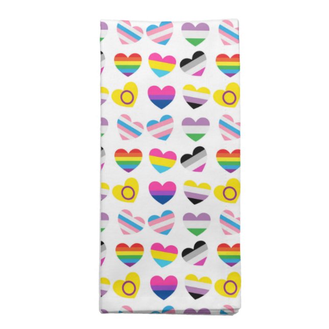 Pride Hearts Cloth Napkins (Folded)