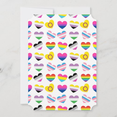 Pride Hearts Flat Greeting Card