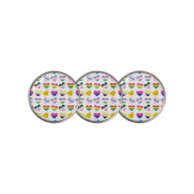 Pride Hearts Golf Ball Markers (3 Up)