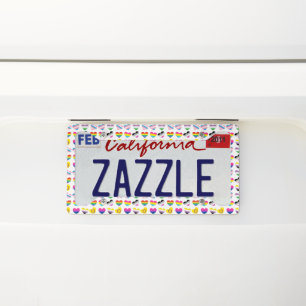 Pride Hearts License Plate Frame