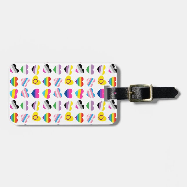 Pride Hearts Luggage Tag (Front Horizontal)