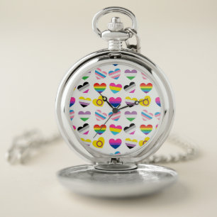 Pride Hearts Pocket Watch