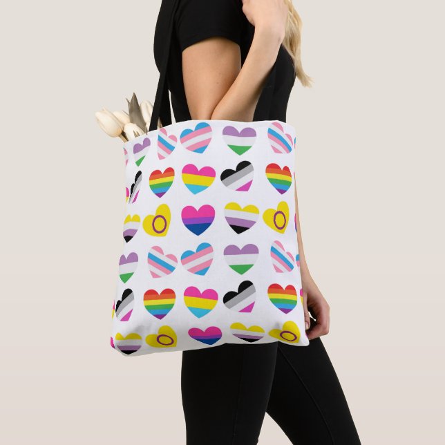 Pride Hearts Tote Bag (Close Up)