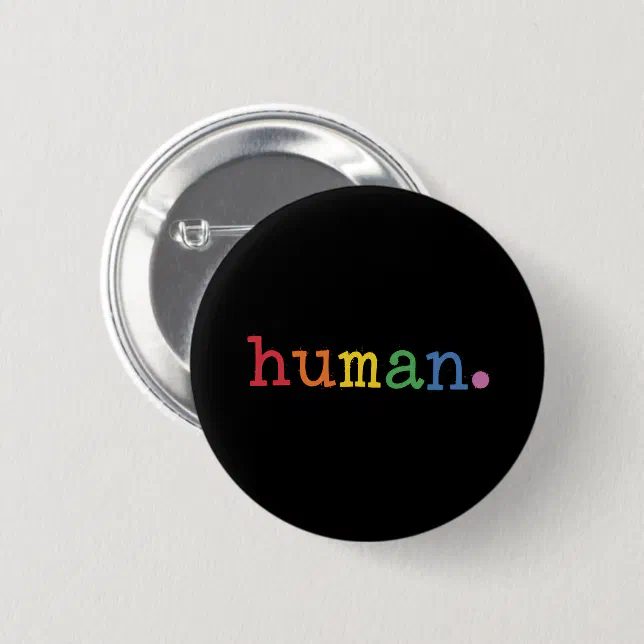 Pride Human LGBT Rainbow LGBTQ Equality Button (Front & Back)