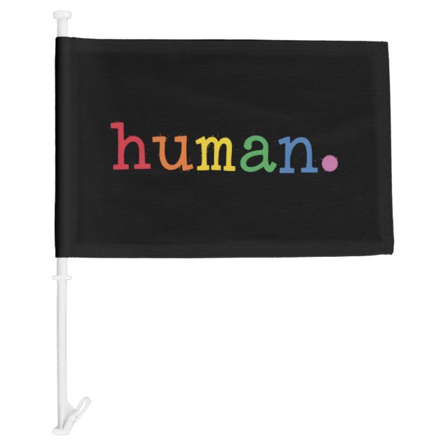 Pride Human LGBT Rainbow LGBTQ Equality Car Flag (Front)
