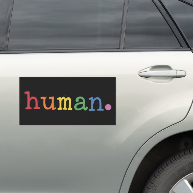 Pride Human LGBT Rainbow LGBTQ Equality Car Magnet (In Situ)