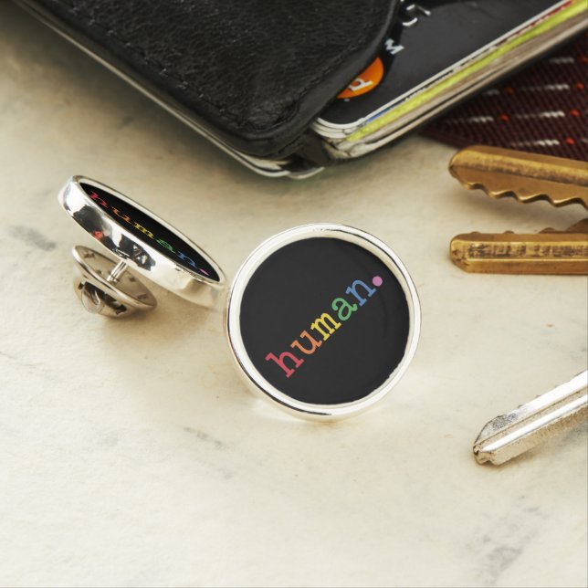 Pride Human LGBT Rainbow LGBTQ Equality Lapel Pin (In Situ)