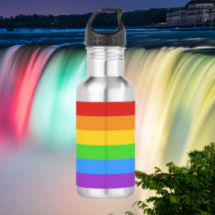 Pride Hydrate: Rainbow Flag Stainless Steel Water Bottle