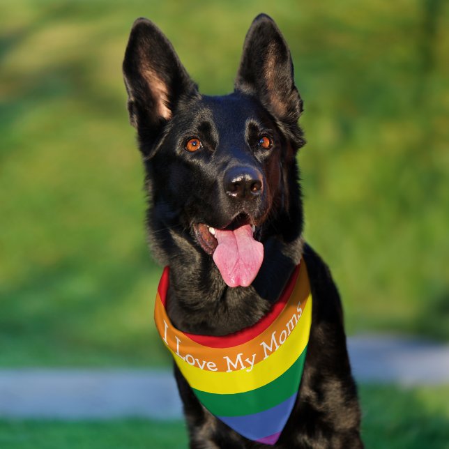Pride I Love My Moms Pet Bandana Collar (Dog)