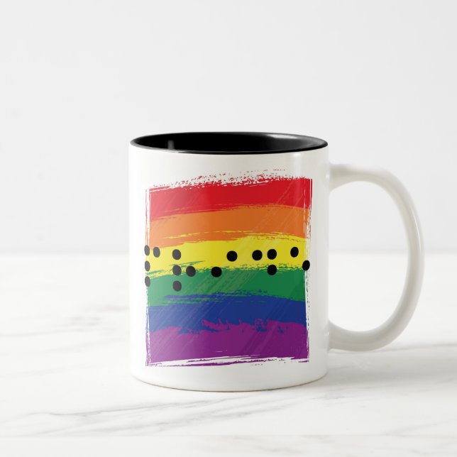 Pride in Braille Two-Tone Coffee Mug (Right)