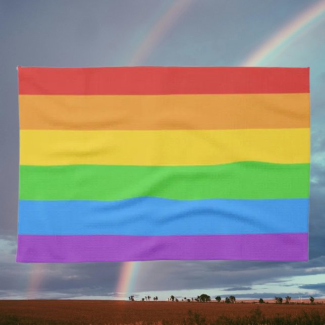 Pride in Every Dish: Rainbow Flag Kitchen Towel (Creator Uploaded)