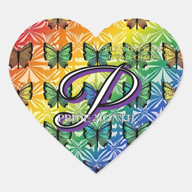 Pride in Flight Collection Heart Sticker (Front)