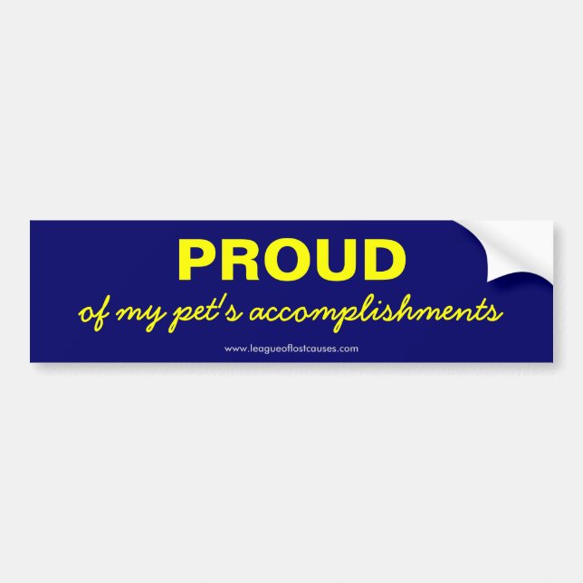 "Pride in Pet" bumper sticker (Front)