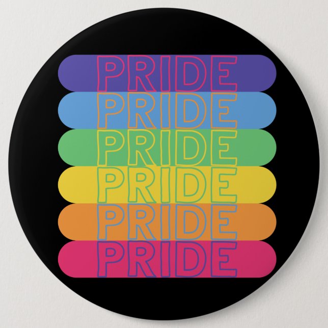 Pride in rainbow colors            button (Front)