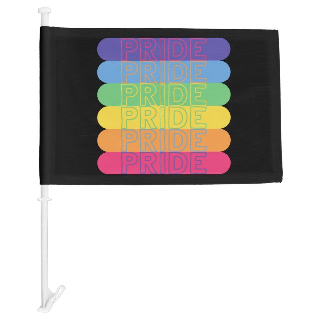 Pride in rainbow colors            car flag (Front)