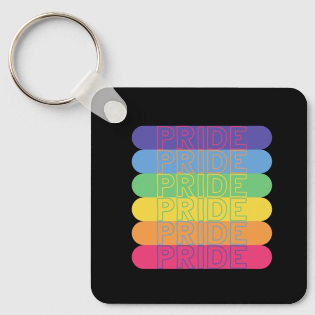 Pride in rainbow colors            keychain (Front)